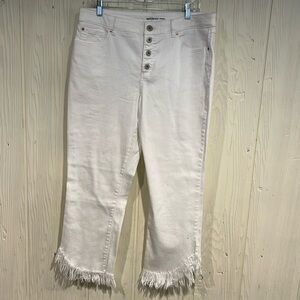 INC Denim Straight Leg Fringe Jeans Size 16 (33)